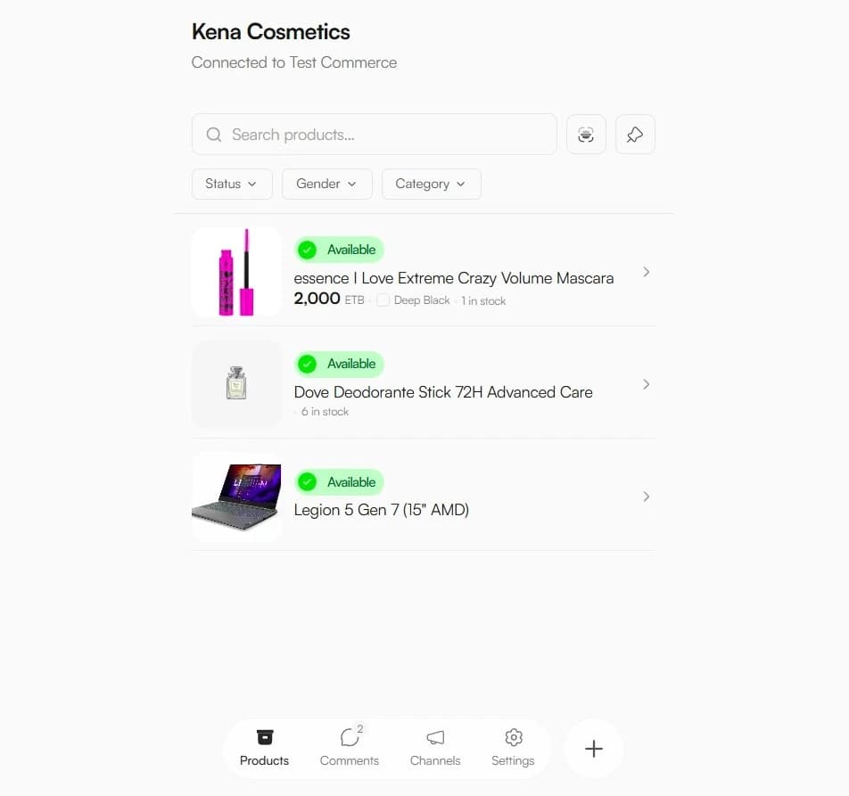 Telegram Commerce